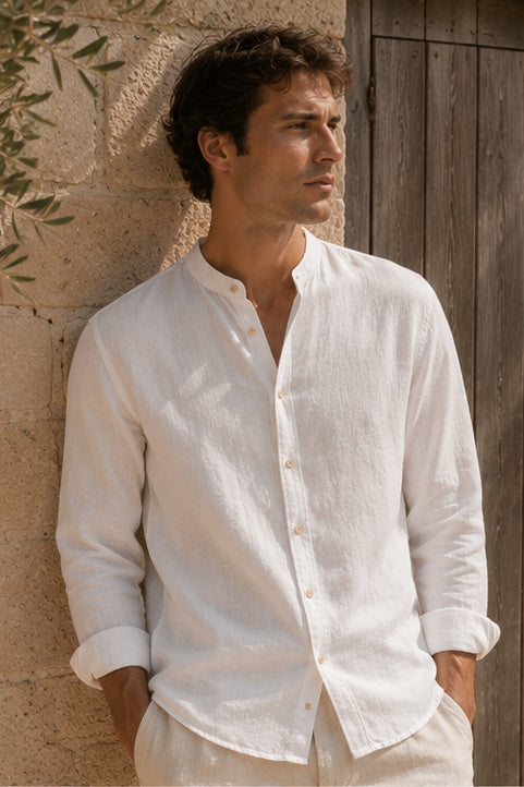 Chemise en lin "Ombra d'Ulivo"