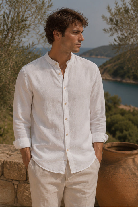 Chemise en lin "Ombra d'Ulivo"