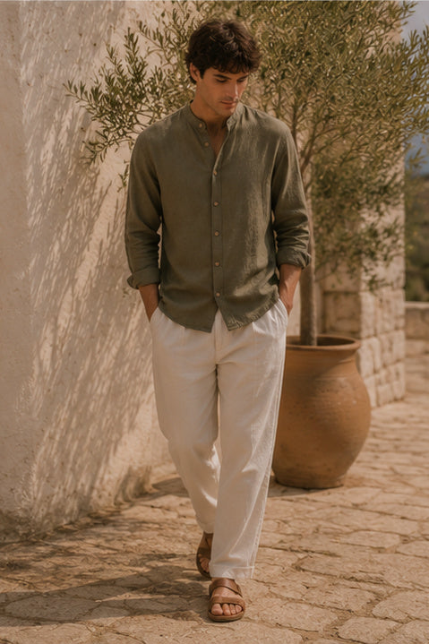 Chemise en lin "Ombra d'Ulivo"