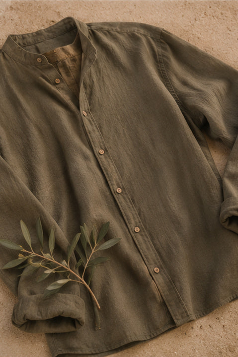 Chemise en lin "Ombra d'Ulivo"