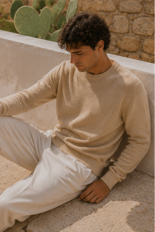 Pull col rond "Cachemire Grezzo"